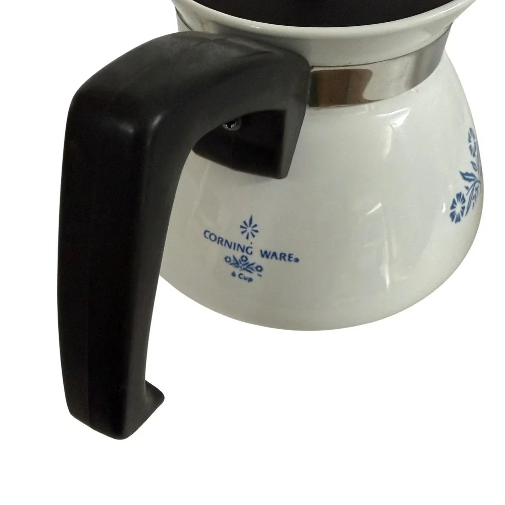 Vintage Corning Ware Blue Cornflower 6 Cup Tea Pot Kettle w/ Lid P-104 MCM 1960s